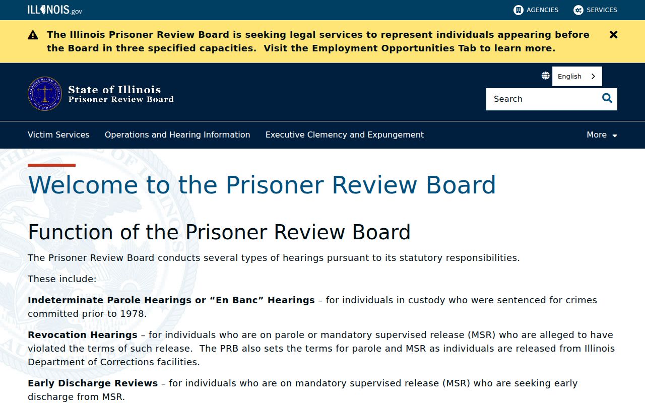 Tamms criminal history Illinois Prisoner Review Board